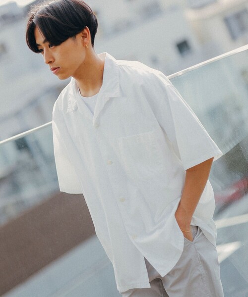 BEAMS（ビームス）の「BEAMS / ベーシック オープンカラー シャツ（シャツ/ブラウス・メンズ・グレー/ブラック/ホワイト・S/M/L/XL）」の5枚目の写真