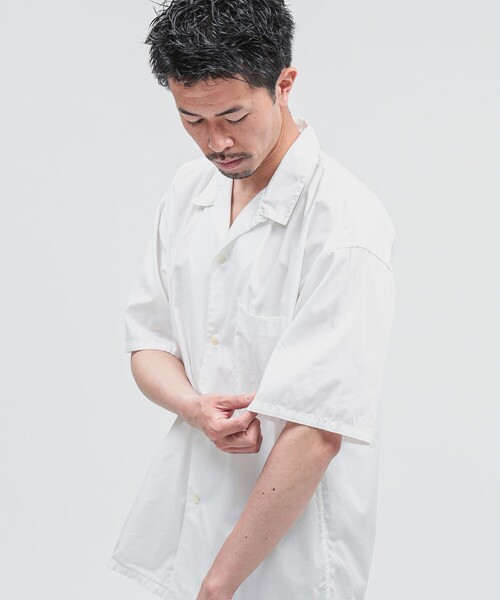 BEAMS（ビームス）の「BEAMS / ベーシック オープンカラー シャツ（シャツ/ブラウス・メンズ・グレー/ブラック/ホワイト・S/M/L/XL）」の7枚目の写真