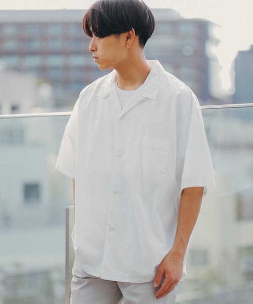 BEAMS（ビームス）の「BEAMS / ベーシック オープンカラー シャツ（シャツ/ブラウス・メンズ・グレー/ブラック/ホワイト・S/M/L/XL）」の12枚目の写真