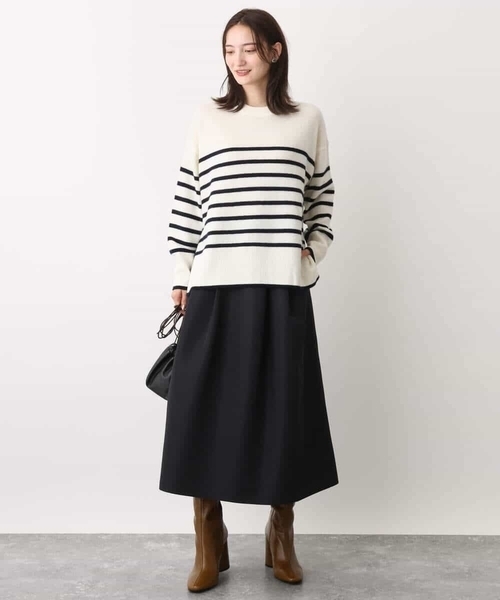 MK MICHEL KLEIN(エムケーミッシェルクラン)の「airwoolパネルボーダーカラーニット(ニット/セーター・レディース・ネイビー/ピンク/ブルー・38)」の10枚目の写真