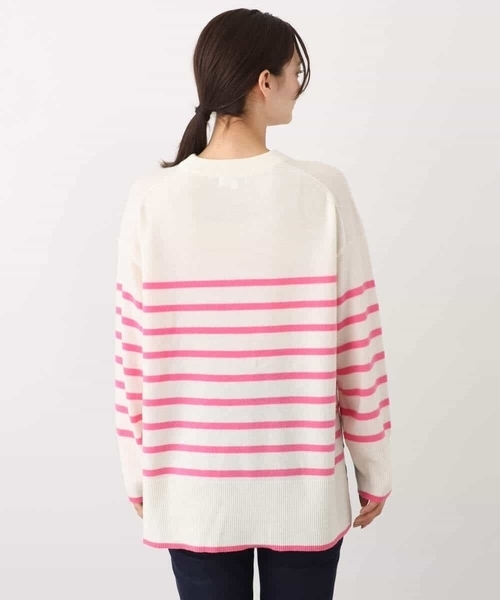MK MICHEL KLEIN(エムケーミッシェルクラン)の「airwoolパネルボーダーカラーニット(ニット/セーター・レディース・ネイビー/ピンク/ブルー・38)」の19枚目の写真