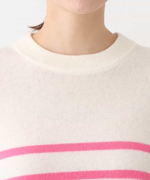 MK MICHEL KLEIN(エムケーミッシェルクラン)の「airwoolパネルボーダーカラーニット(ニット/セーター・レディース・ネイビー/ピンク/ブルー・38)」の20枚目の写真