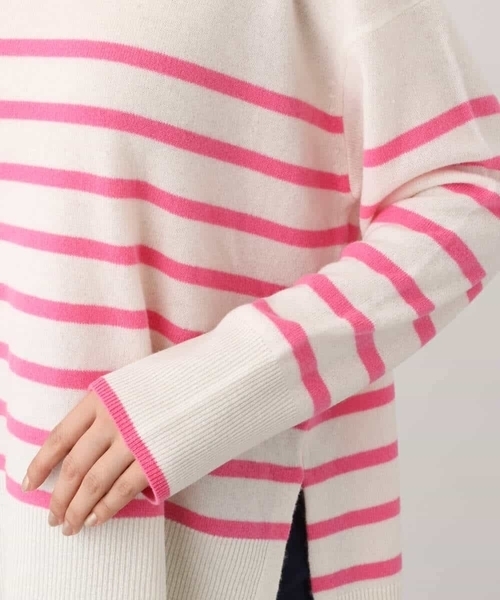 MK MICHEL KLEIN(エムケーミッシェルクラン)の「airwoolパネルボーダーカラーニット(ニット/セーター・レディース・ネイビー/ピンク/ブルー・38)」の21枚目の写真