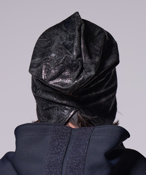 kiryuyrik(キリュウキリュウ)の「Kiryuyrik/キリュウキリュウ/LeopardJQD Jersey HAKU Cap(ニットキャップ/ビーニー・メンズ・ブラック・FREE)」の2枚目の写真