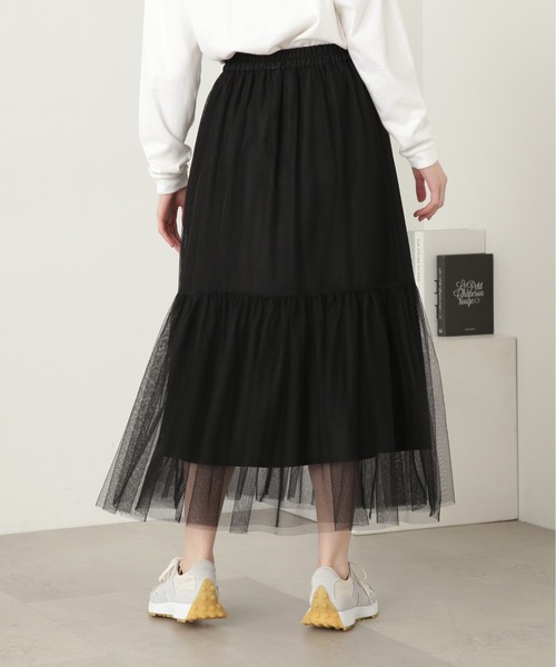 N.（N. Natural Beauty Basic）（エヌエヌナチュラルビューティーベーシック）の「◆ダブルチュールティアードスカート（スカート・レディース・オフホワイト/グレー/ブラック・MEDIUM）」の19枚目の写真