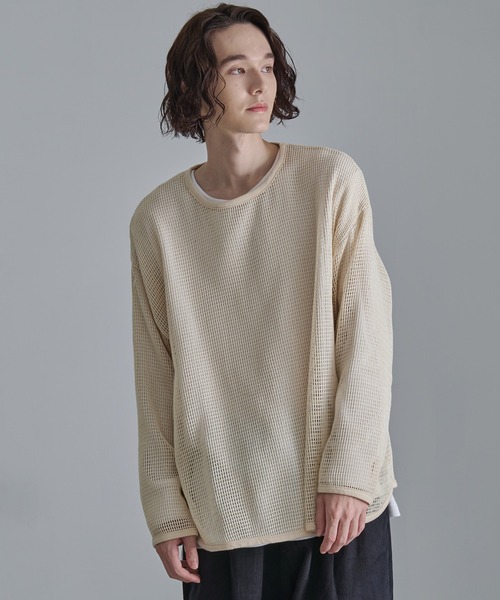 Revo.(レボ)の「【Revo.】コットンメッシュ ロングスリーブ Tシャツ(Tシャツ/カットソー・メンズ・ブラック/ホワイト・L/M)」の3枚目の写真