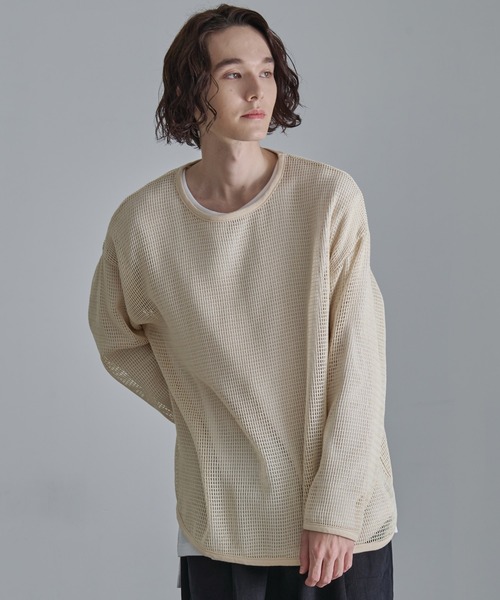 Revo.(レボ)の「【Revo.】コットンメッシュ ロングスリーブ Tシャツ(Tシャツ/カットソー・メンズ・ブラック/ホワイト・L/M)」の4枚目の写真