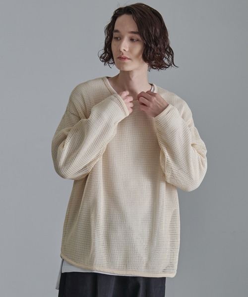 Revo.(レボ)の「【Revo.】コットンメッシュ ロングスリーブ Tシャツ(Tシャツ/カットソー・メンズ・ブラック/ホワイト・L/M)」の6枚目の写真