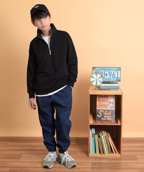 GLAZOS(グラソス)の「【再入荷】【あったか】裏起毛・ハーフZIPスタンドトレーナー(その他トップス・キッズ・オートミール/グレー/ブラック/パープル・170cm/150cm/160cm/140cm)」の19枚目の写真