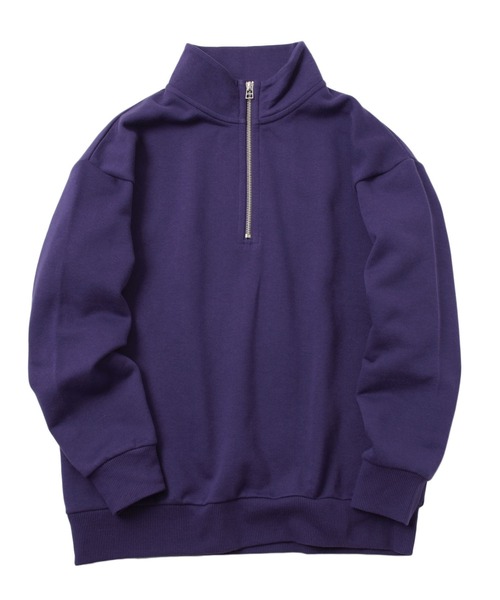 GLAZOS(グラソス)の「【再入荷】【あったか】裏起毛・ハーフZIPスタンドトレーナー(その他トップス・キッズ・オートミール/グレー/ブラック/パープル・170cm/150cm/160cm/140cm)」の9枚目の写真