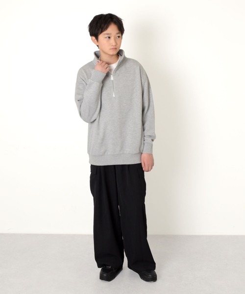 GLAZOS(グラソス)の「【再入荷】【あったか】裏起毛・ハーフZIPスタンドトレーナー(その他トップス・キッズ・オートミール/グレー/ブラック/パープル・170cm/150cm/160cm/140cm)」の20枚目の写真