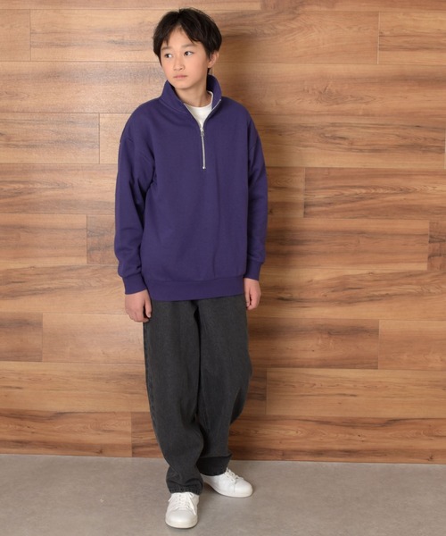 GLAZOS(グラソス)の「【再入荷】【あったか】裏起毛・ハーフZIPスタンドトレーナー(その他トップス・キッズ・オートミール/グレー/ブラック/パープル・170cm/150cm/160cm/140cm)」の17枚目の写真