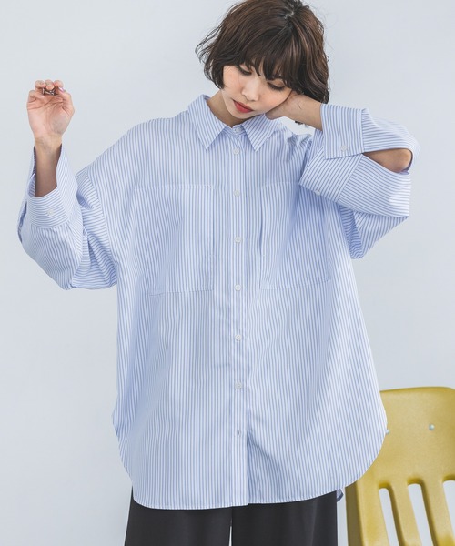 PAGEBOY（ページボーイ）の「コットンタッチルーズシャツ（シャツ/ブラウス・レディース・ブルー系その他/ブラック/スカイブルー/オフホワイト・FREE）」の21枚目の写真