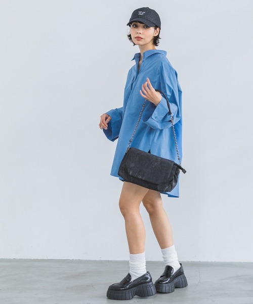 PAGEBOY（ページボーイ）の「コットンタッチルーズシャツ（シャツ/ブラウス・レディース・ブルー系その他/ブラック/スカイブルー/オフホワイト・FREE）」の18枚目の写真