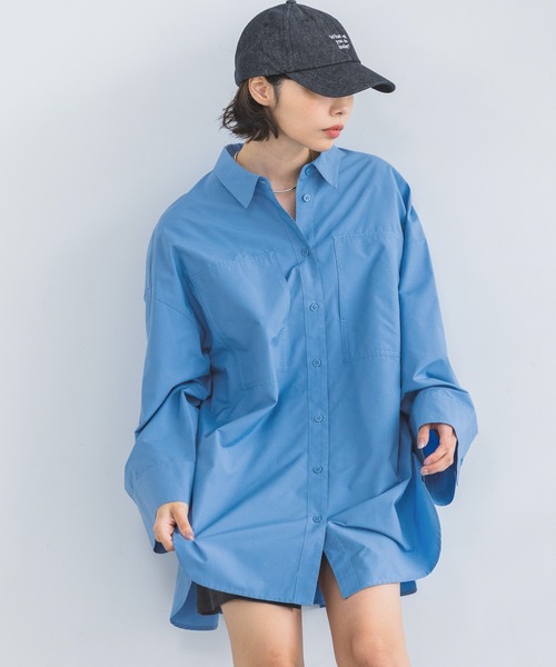 PAGEBOY（ページボーイ）の「コットンタッチルーズシャツ（シャツ/ブラウス・レディース・ブルー系その他/ブラック/スカイブルー/オフホワイト・FREE）」の15枚目の写真