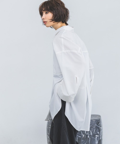 PAGEBOY（ページボーイ）の「コットンタッチルーズシャツ（シャツ/ブラウス・レディース・ブルー系その他/ブラック/スカイブルー/オフホワイト・FREE）」の6枚目の写真