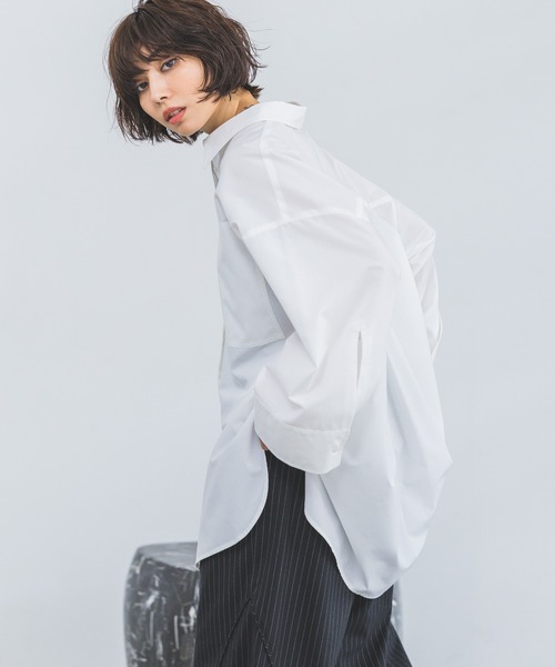 PAGEBOY（ページボーイ）の「コットンタッチルーズシャツ（シャツ/ブラウス・レディース・ブルー系その他/ブラック/スカイブルー/オフホワイト・FREE）」の7枚目の写真