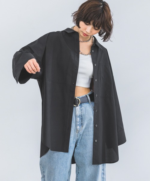 PAGEBOY（ページボーイ）の「コットンタッチルーズシャツ（シャツ/ブラウス・レディース・ブルー系その他/ブラック/スカイブルー/オフホワイト・FREE）」の12枚目の写真