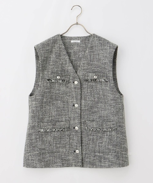 Honeys（ハニーズ）の「ツイードベスト（ベスト・レディース・ホワイト×ブラック/アイボリー/ブラック×ホワイト・LL/L/M/S）」の13枚目の写真