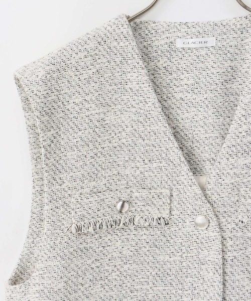 Honeys（ハニーズ）の「ツイードベスト（ベスト・レディース・ホワイト×ブラック/アイボリー/ブラック×ホワイト・LL/L/M/S）」の16枚目の写真
