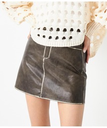 ANAP | ヴィンテージ風　フェイクレザー　ミニスカート(スカート)