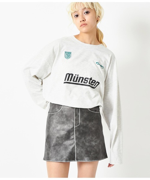 ANAP(アナップ)の「ヴィンテージ風 フェイクレザー ミニスカート(スカート・レディース・ブラック/ブラウン・FREE)」の3枚目の写真