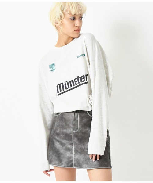 ANAP(アナップ)の「ヴィンテージ風 フェイクレザー ミニスカート(スカート・レディース・ブラック/ブラウン・FREE)」の4枚目の写真