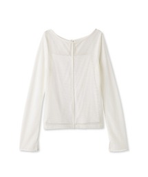 ストレッチラッセルレースボートネックプルオーバー