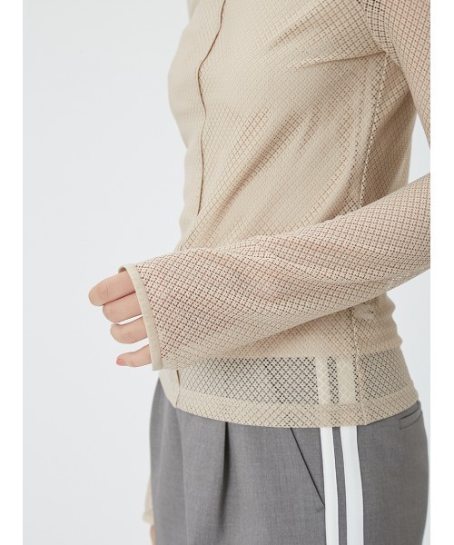 FRAY I.D（フレイアイディー）の「ストレッチラッセルレースボートネックプルオーバー（Tシャツ/カットソー・レディース・ブラック/ベージュ/ホワイト・FREE）」の8枚目の写真