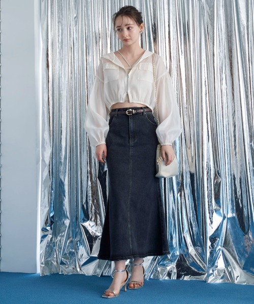 archives（アルシーヴ）の「デニムマーメイドスカート（スカート・レディース・グレー/サックスブルー/ブラック・MEDIUM/SMALL）」の10枚目の写真