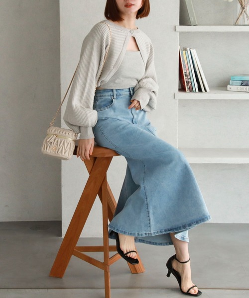 archives（アルシーヴ）の「デニムマーメイドスカート（スカート・レディース・グレー/サックスブルー/ブラック・MEDIUM/SMALL）」の22枚目の写真