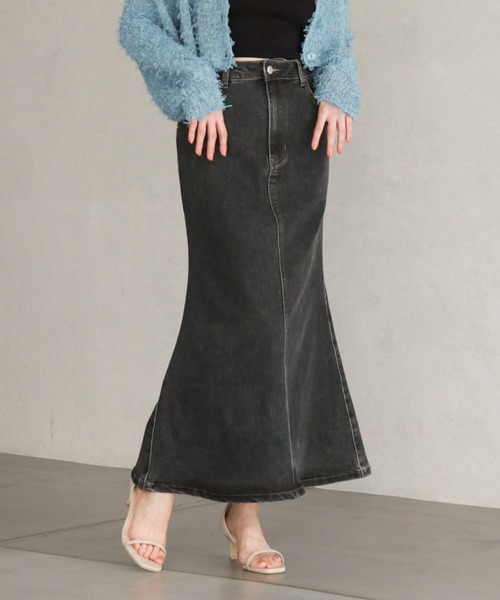 archives（アルシーヴ）の「デニムマーメイドスカート（スカート・レディース・グレー/サックスブルー/ブラック・MEDIUM/SMALL）」の7枚目の写真