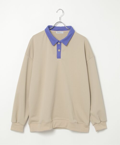 VENCEEXCHANGE(ヴァンスエクスチェンジ)の「切り替えポロスウェット(スウェット・メンズ・ベージュ/グリーン/グレー/ブラック・L/M)」の15枚目の写真