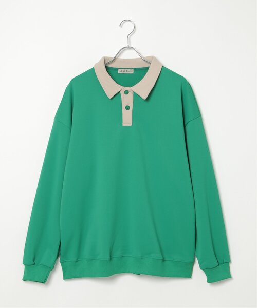 VENCEEXCHANGE(ヴァンスエクスチェンジ)の「切り替えポロスウェット(スウェット・メンズ・ベージュ/グリーン/グレー/ブラック・L/M)」の16枚目の写真
