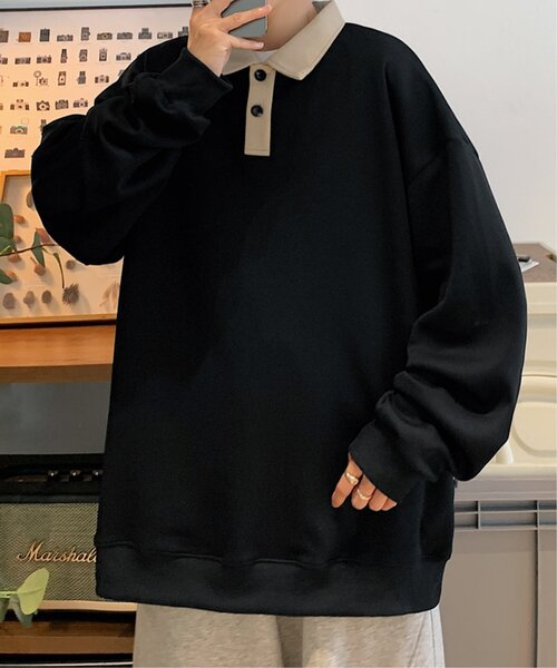 VENCEEXCHANGE(ヴァンスエクスチェンジ)の「切り替えポロスウェット(スウェット・メンズ・ベージュ/グリーン/グレー/ブラック・L/M)」の18枚目の写真