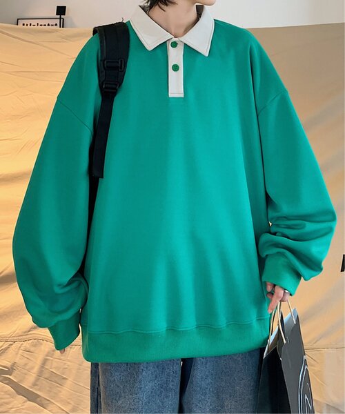 VENCEEXCHANGE(ヴァンスエクスチェンジ)の「切り替えポロスウェット(スウェット・メンズ・ベージュ/グリーン/グレー/ブラック・L/M)」の19枚目の写真