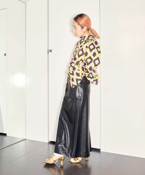 CITYSHOP(シティーショップ)の「【WAXMAN BROTHERS/ワックスマンブラザーズ】Oversize シャツ(シャツ/ブラウス・レディース・パープル/レッド・SMALL)」の5枚目の写真