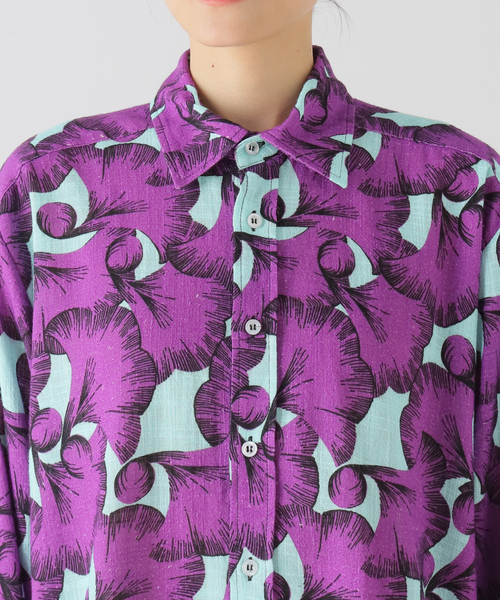 CITYSHOP(シティーショップ)の「【WAXMAN BROTHERS/ワックスマンブラザーズ】Oversize シャツ(シャツ/ブラウス・レディース・パープル/レッド・SMALL)」の8枚目の写真