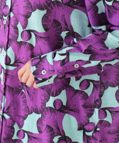 CITYSHOP(シティーショップ)の「【WAXMAN BROTHERS/ワックスマンブラザーズ】Oversize シャツ(シャツ/ブラウス・レディース・パープル/レッド・SMALL)」の13枚目の写真