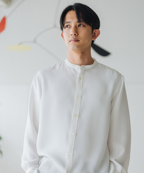 EDIFICE(エディフィス)の「ウォッシャブル バンドカラーシャツ(シャツ/ブラウス・メンズ・ホワイト/ベージュ/ライトグリーン/ネイビー・SMALL/MEDIUM/LARGE/X-LARGE)」の5枚目の写真