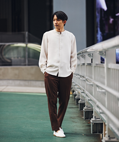 EDIFICE(エディフィス)の「ウォッシャブル バンドカラーシャツ(シャツ/ブラウス・メンズ・ホワイト/ベージュ/ライトグリーン/ネイビー・SMALL/MEDIUM/LARGE/X-LARGE)」の15枚目の写真