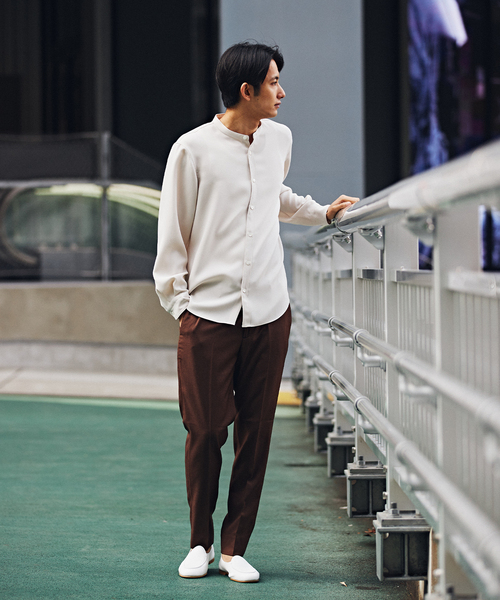 EDIFICE(エディフィス)の「ウォッシャブル バンドカラーシャツ(シャツ/ブラウス・メンズ・ホワイト/ベージュ/ライトグリーン/ネイビー・SMALL/MEDIUM/LARGE/X-LARGE)」の17枚目の写真