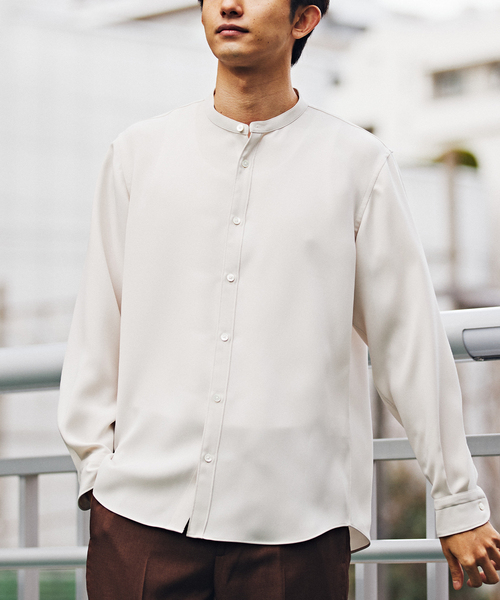 EDIFICE(エディフィス)の「ウォッシャブル バンドカラーシャツ(シャツ/ブラウス・メンズ・ホワイト/ベージュ/ライトグリーン/ネイビー・SMALL/MEDIUM/LARGE/X-LARGE)」の16枚目の写真