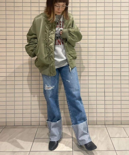 NEEDBY heritage(ニードバイヘリテージ)の「NEEDBY heritage(ニードバイヘリテージ)NO.7/ハイライズストレートROLLUP/N1V2V01(デニムパンツ・レディース・ブルー・24/25/26/27/28)」の8枚目の写真