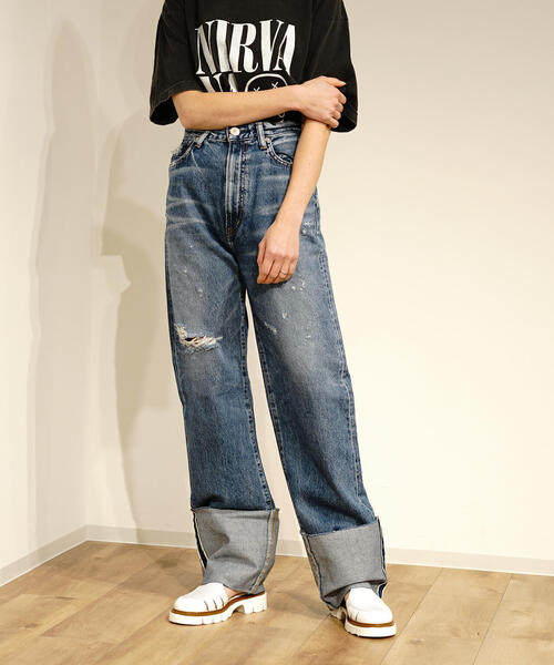 NEEDBY heritage(ニードバイヘリテージ)の「NEEDBY heritage(ニードバイヘリテージ)NO.7/ハイライズストレートROLLUP/N1V2V01(デニムパンツ・レディース・ブルー・24/25/26/27/28)」の5枚目の写真