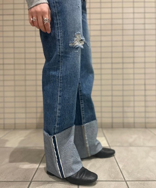 NEEDBY heritage(ニードバイヘリテージ)の「NEEDBY heritage(ニードバイヘリテージ)NO.7/ハイライズストレートROLLUP/N1V2V01(デニムパンツ・レディース・ブルー・24/25/26/27/28)」の12枚目の写真