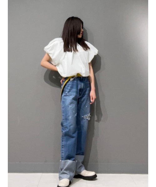 NEEDBY heritage(ニードバイヘリテージ)の「NEEDBY heritage(ニードバイヘリテージ)NO.7/ハイライズストレートROLLUP/N1V2V01(デニムパンツ・レディース・ブルー・24/25/26/27/28)」の13枚目の写真