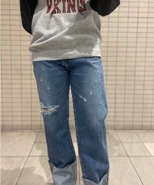 NEEDBY heritage(ニードバイヘリテージ)の「NEEDBY heritage(ニードバイヘリテージ)NO.7/ハイライズストレートROLLUP/N1V2V01(デニムパンツ・レディース・ブルー・24/25/26/27/28)」の20枚目の写真