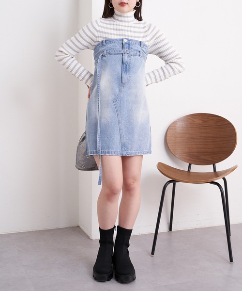 Chico(チコ)の「デニムベアミニワンピース(ワンピース・レディース・ブルー/グレー/スカイブルー・FREE)」の6枚目の写真