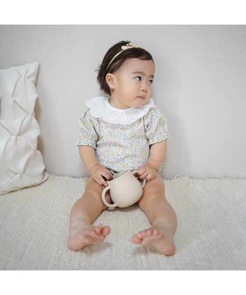 apres les cours（アプレレクール）の「衿フリルボディースーツ（ロンパース・キッズ・ブラック/その他3/アイボリー・80/70）」の4枚目の写真